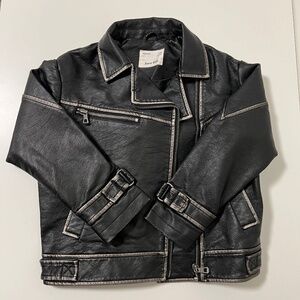Zara Kids Girls Faux Leather Jacket Size 7